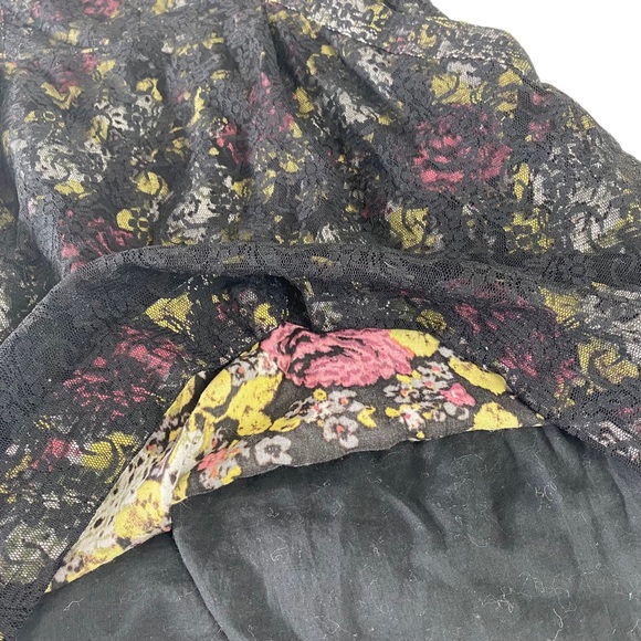 Free People Women's Mini Halter Dress Black Floral Lace Size 2 Lining Party. - Picture 5 of 14